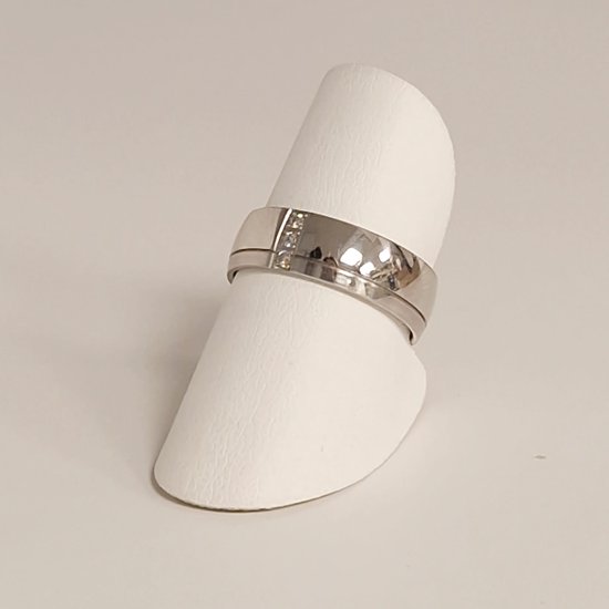 alliance - femme - Aller Spanninga - 162 - or blanc - diamant - vente Juwelier Verlinden St. Hubert - à partir de €1235,= pour €803,=