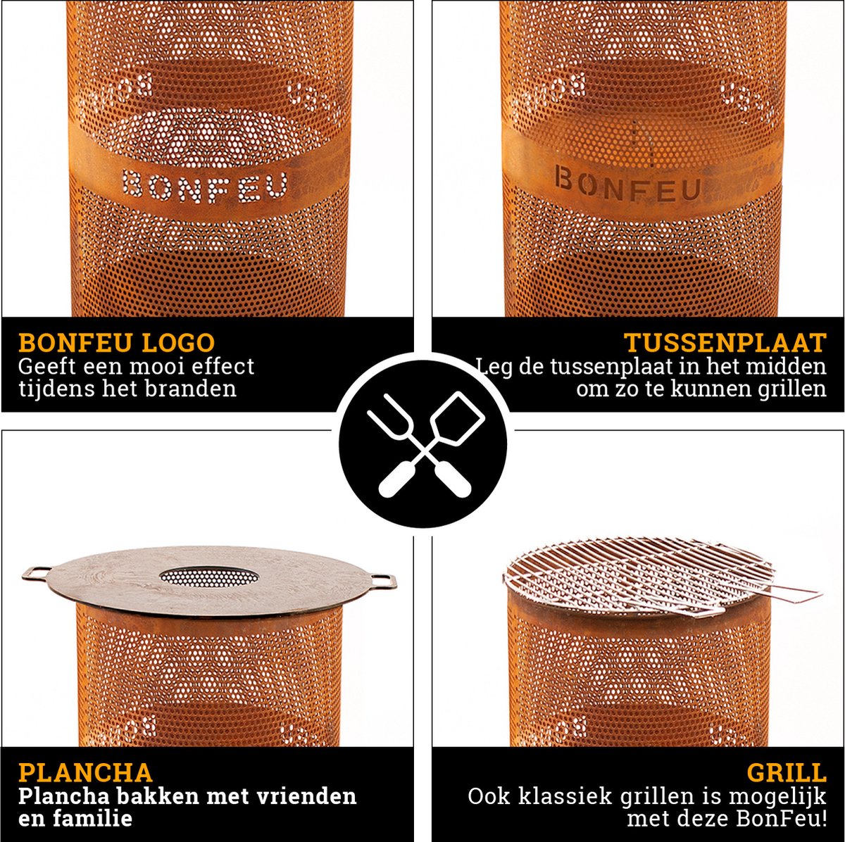BonFeu BonVes Fire Basket 34 cm - Brown (Rust)