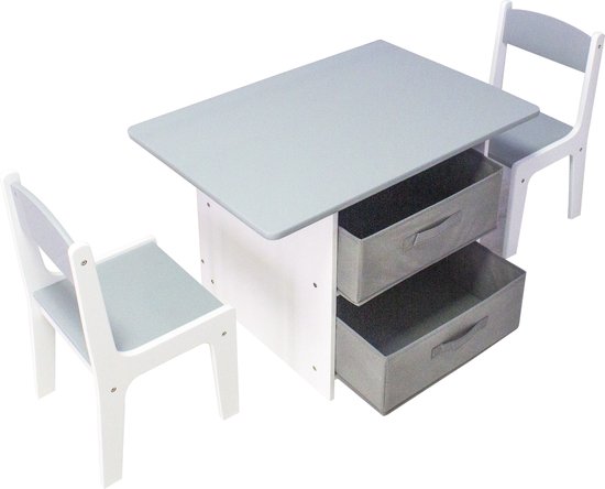 Table pour enfants avec chaises et espace de rangement - table de