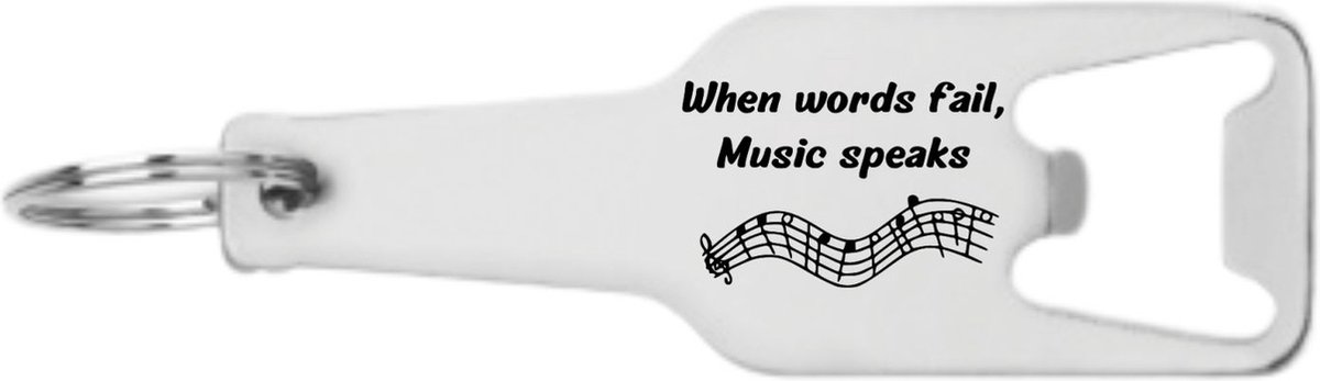 Akyol - muziek sleutelhanger flesopener - Muzieknoot - vriend of vriendin - muziek liefhebber - leuke kado voor iemand die van muziek houd - 105 x 25mm