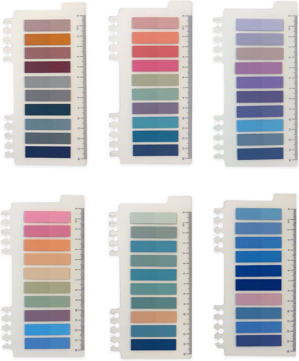 Onglets d'index - Paquet de 6 onglets adhésifs - 60 couleurs, 1200  onglets