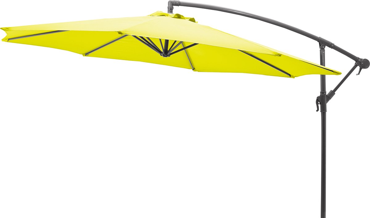 Offset paraplu - UV-bescherming - Waterbestendig - 180g/m2 - Citroen - Plaatstandaard - 300 cm