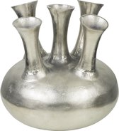 Vase-Vase tulipe- Argent-Vase corne-Aluminium-Ø33cm-Vase métal-Fer-Vase fleuri