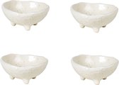Broste Copenhagen Nordic Vanilla servies set van 4 kommetjes op pootjes Small Ø 8,5 x H 3,5 cm - bowl with small feet S