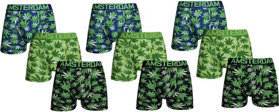 PACK 3 Boxers Hommes | Coton | Taille L | Cannabis | Sous-vêtements hommes | Sous-vêtements Homme Onder |