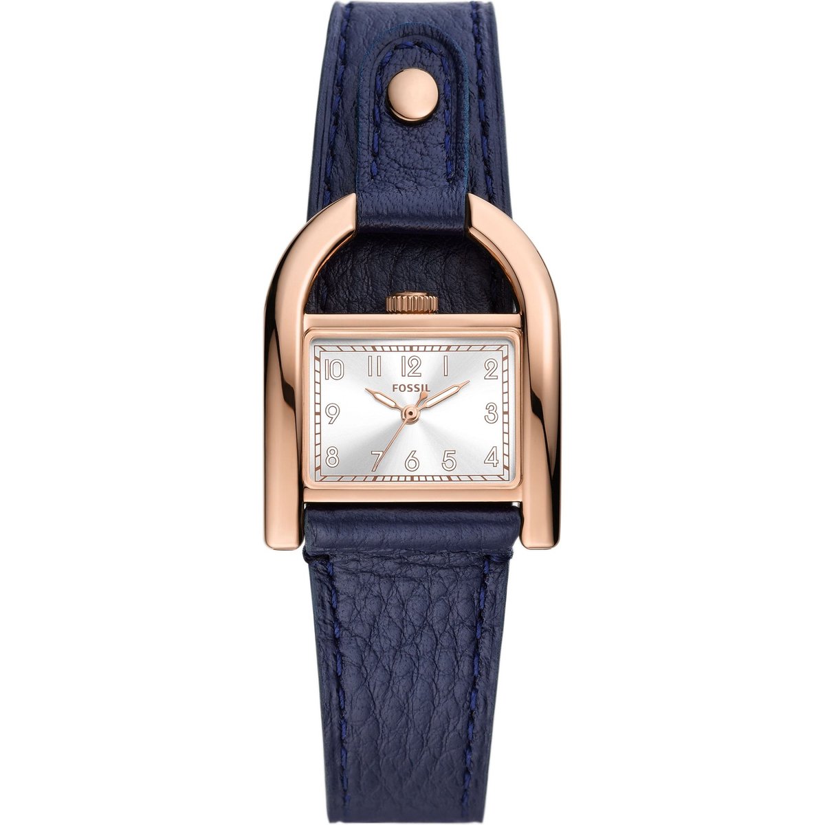 Fossil Harwell ES5266 Horloge - Leer - Blauw - Ø 28 mm