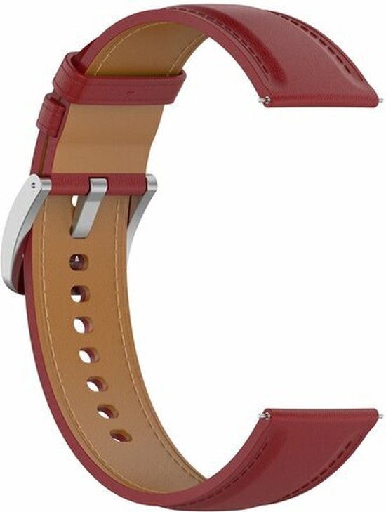 By Qubix Garmin Forerunner 55 - 245 - 645 - Bracelet cuir Luxe - Bordeaux