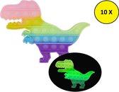 Wonderprice Pakket van 10 Stuks Popit Uitdeelpakket - Pop It - Dino XL 30CM Glow in the Dark - Feestdagen - Buiten Speelgoed - Super Leuk Uitdeelcadeau