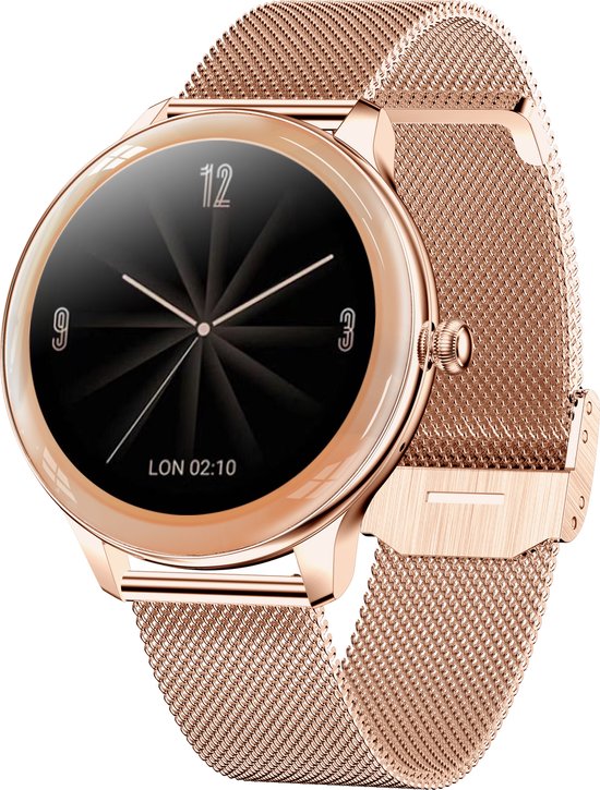 Qlarck Watch - Smartwatch Dames - iOS en Android - Stappenteller - Full Touchscreen - Notificaties - Horloge - 40 mm - Rose Goud