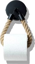 Jelta - Toiletrolhouder zonder te boren - zwart - Wc Rolhouder - Zuignap