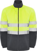 High Visibility Fleecejas Lood Grijs / Fluor Geel maat XL model Altair merk Roly