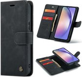 Casemania Hoesje Geschikt voor Samsung Galaxy A14 Charcoal Gray - 2 in 1 Magnetic Book Case