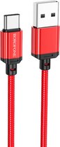 Borofone - Universele USB naar Type C kabel - Geschikt voor o.a. Samsung en andere apparaten - 1 Meter - 2.5A - Rood