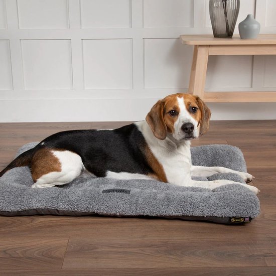 Coussin de banc Scruffs Cosy - Coussin pour chien super doux avec fond antidérapant - Imitation daim - Grijs - M - 90 x 60 cm