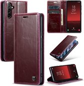 CaseMe - Coque pour Samsung Galaxy A54 5G - Etui Portefeuille à Rabat - Fermeture Magnétique - Rouge