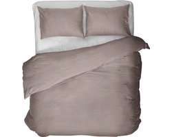 Luxe Egyptische Katoenen Dekbedovertrek Taupe Tweepersoons 200x200/220 cm - Zeer Hoogwaardige Kwaliteit - Super Zacht