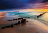 Fotobehang - Vlies Behang - Zee in de Avond - Strand - Oceaan - 368 x 254 cm