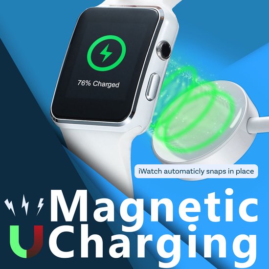MMOBIEL Draadloze Oplader voor Apple Watch - 1m - USB-C - Magnetisch Horloge Oplaadstation - Wit - MMOBIEL