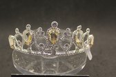 Mooie tiara, kroon, bruid, prinses, haaraccessoire, luxe diadeem, Haarpin, bloemen, haarpin, strass, koningin, maangodin, godin