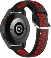 By Qubix - 20mm - Garmin Vivoactive 5 - Vivoactive 3 - Siliconen sportbandje met gesp - Zwart + rood - Garmin bandje