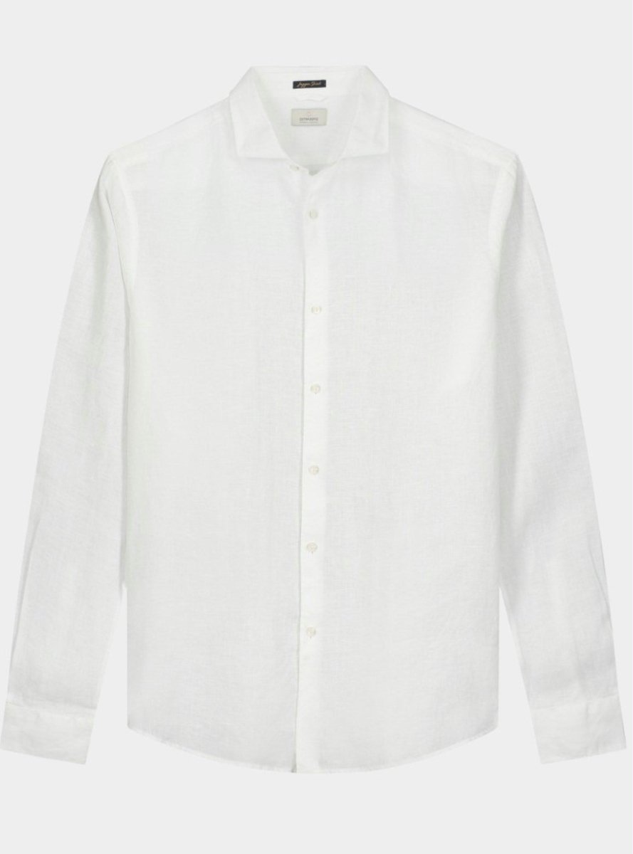 SINGLES DAY! Dstrezzed - Overhemd Jagger Linnen Wit - Heren - Maat XL - Regular-fit
