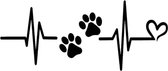 battement de coeur pattes de chien autocollant de voiture autocollant mural fenêtre autocollant noir 20cm