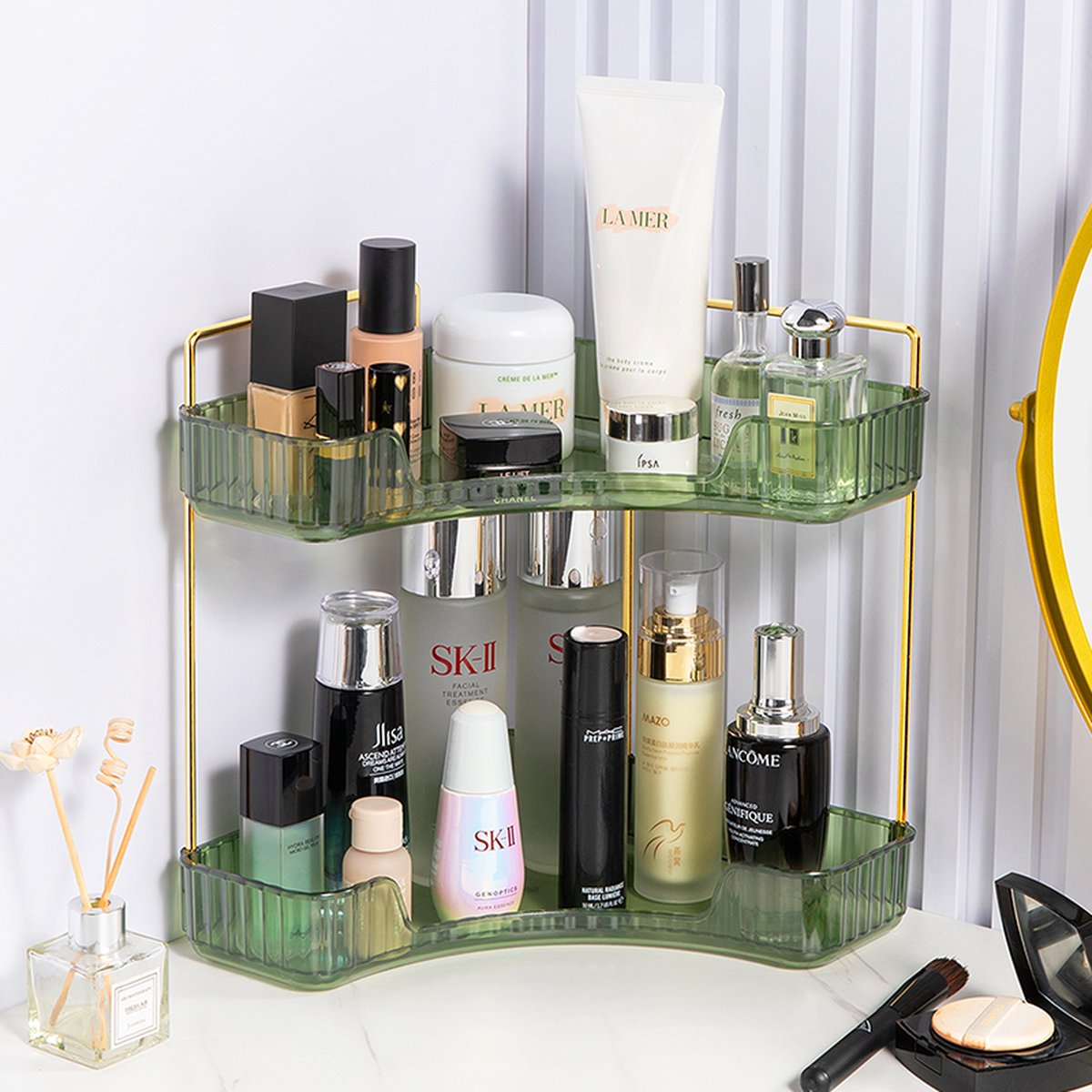 Goedkoopste Parfum Makeup Rek - Groen Parfum Organizer - Parfum Opberger