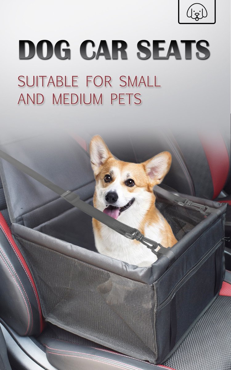 Symbaya - Hondenmand Auto - Hondenzitje - Puppyzitje - Autostoel Hond - Automand Hond - Wasbaar - REd