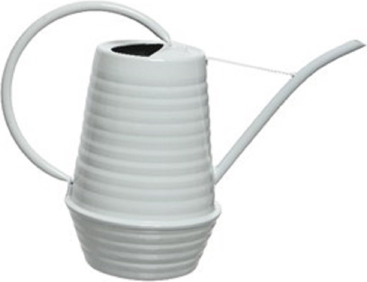 Decoris Gieter - 1 liter - wit - metaal - plantengieter - voor binnen en buiten