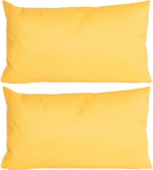 6x Canapé/coussins décoratifs pour l'intérieur et l'extérieur de couleur jaune 30 x 50 cm - Coussins de Jardin/maison