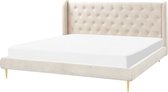 FORBACH - Tweepersoonsbed - Beige - 180 x 200 cm - Fluweel