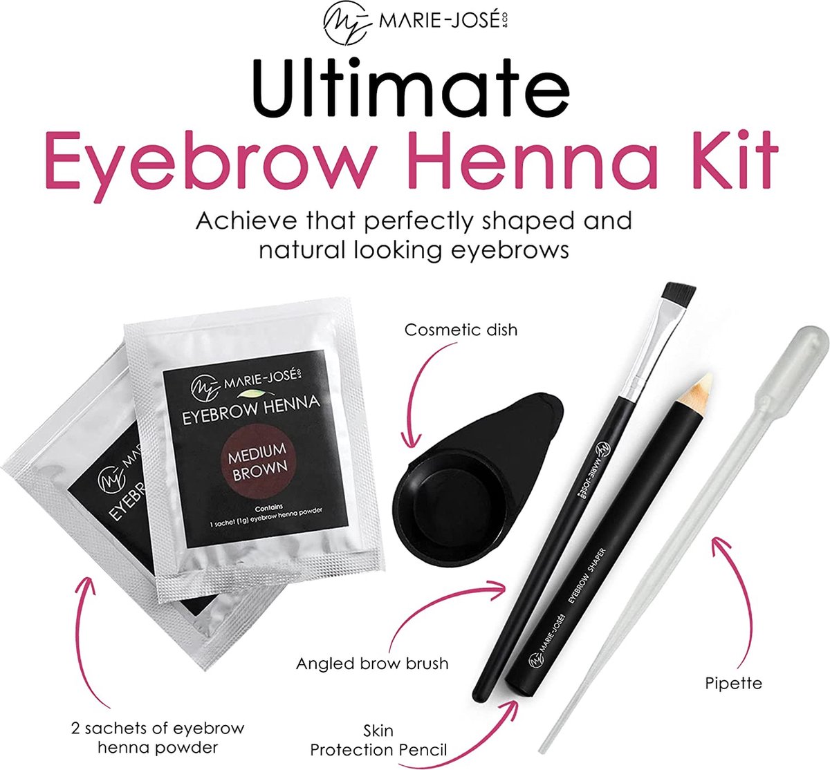 Henna Wenkbrauwverf Kit Mediumbruin Complete Henna Brows Kit