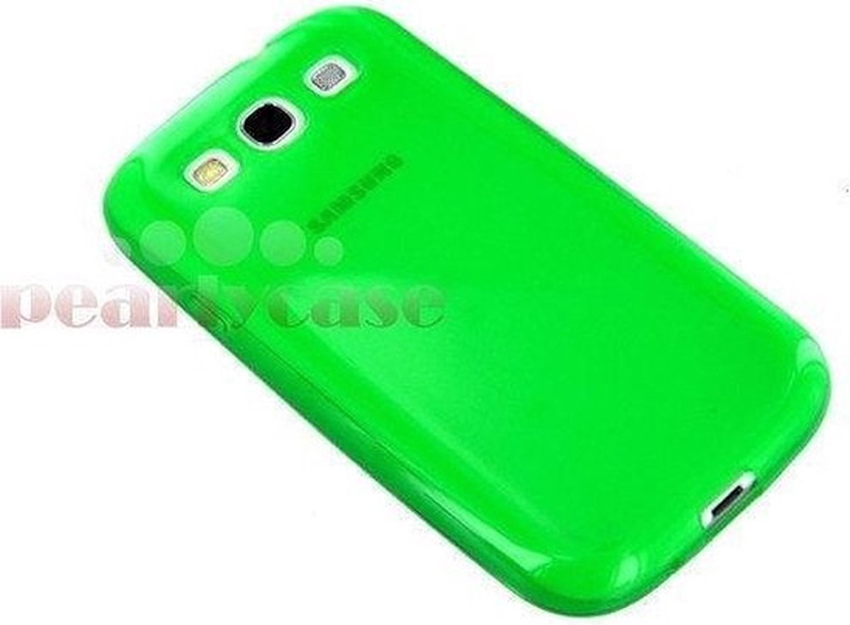 Geschikt voor Samsung Galaxy S3 i9300 Silicone Case dark hoesje Groen