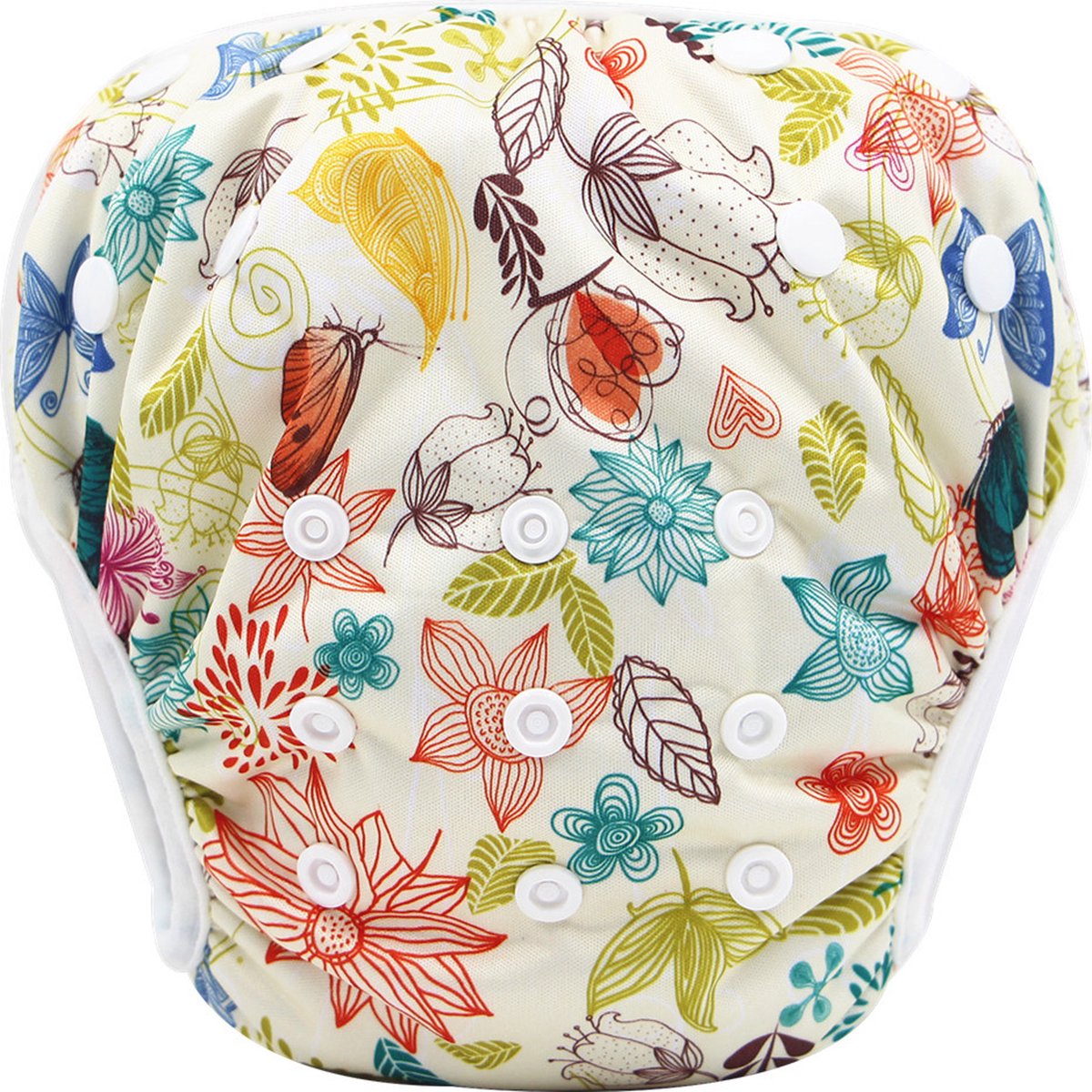 RAMBUX® - Zwemluier - Bloemen - Wasbaar & Verstelbaar - Zwembroek voor Zwembad - Zwemshort Baby & Peuter - 3-15 KG - 0-3 Jaar