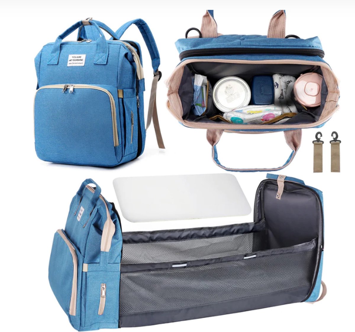 Luiertas met Buggymontage - Blauw