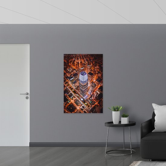 WallClassics - Plaque de Mousse PVC - La Tower Salesforce d'en Haut - 80x120 cm Photo sur Plaque de Mousse PVC