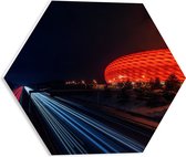 WallClassics - Plaque de Mousse PVC Hexagone - Arena at Night - Allemagne - 40x34,8 cm Photo sur Hexagone (Avec Système d'accrochage)