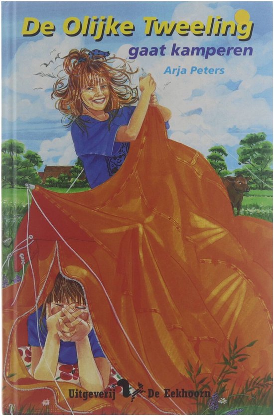 Cover van het boek 'De olijke tweeling gaat kamperen' van A. Peters