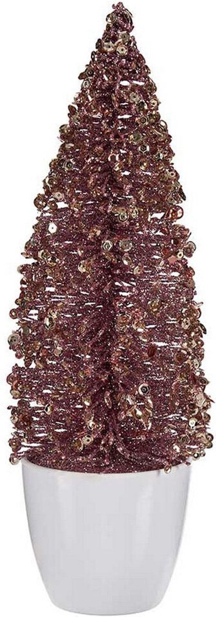 Roze en gouden kerstboom decoratie, 9 x 28 x 9 cm, van Krist+.