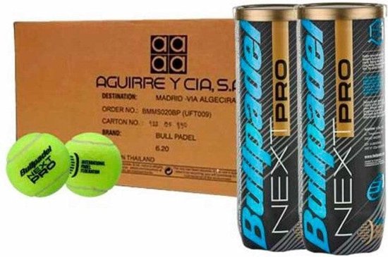 Bolas Bote BP FIP Next Par Bullpadel – Boîte De Balles De Padel – Pour Entraînement Et Match