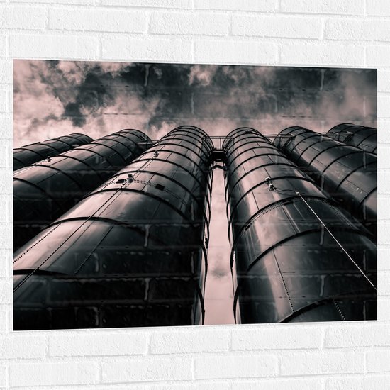 WallClassics - Muursticker - Industrie Torens - 100x75 cm Foto op Muursticker