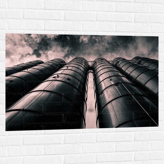 WallClassics - Muursticker - Industrie Torens - 105x70 cm Foto op Muursticker