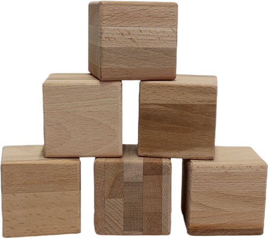 Set de 6 blocs en bois - Blocs de construction en bois de hêtre | bol