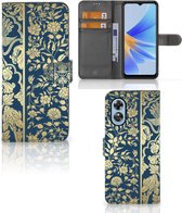 Portefeuille Livre OPPO A17 Coque Téléphone Fleurs beiges