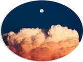 WallClassics - PVC Schuimplaat Ovaal - Maan boven Oranje Wolken - 80x60 cm Foto op Ovaal (Met Ophangsysteem)