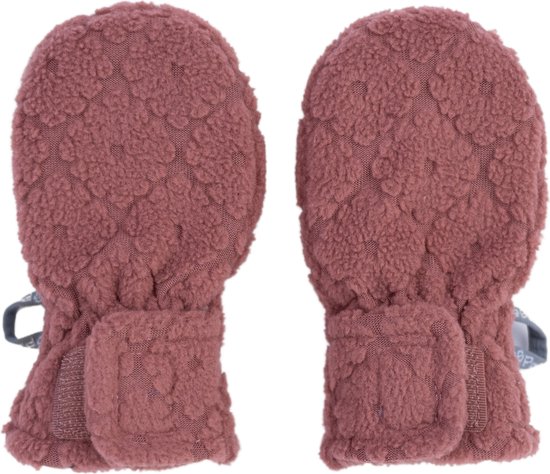Lodger Handschoenen 1 jaar Mittens Folklore Fleece Klittenbandsluiting Pink 12-24 maanden