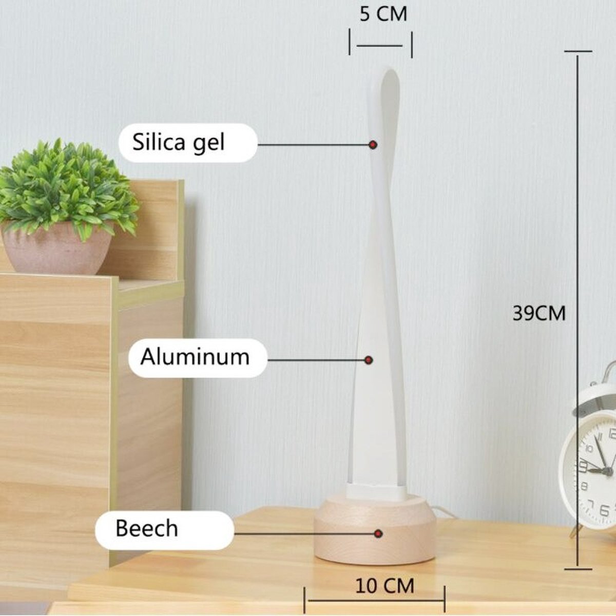 NETTLIFE Draadloze LED-tafellamp: Dimbare Touch-tafellamp Met 3 Kleurtemperaturen, In Hoogte Verstelbaar Usb