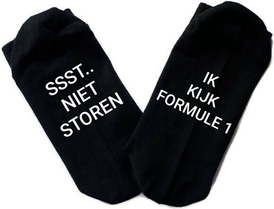 Rebelkidz - Sokken met tekst - ssst.. niet storen, ik kijk Formule 1- Maat 35-38