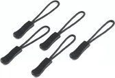 5 x Ritstrekker - Zwart - Ritstouwtje - Ritshulp - Zipper Puller - Ritssluiting vervangen - Rits reparatie