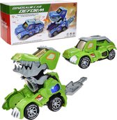 Transformerende Dinosaurus Auto met Licht en Muziek - Veilig en Educatief Speelgoed op Batterijen voor Kinderen | Verbetert Motorische Vaardigheden en Sensopatisch Spelen | Groen